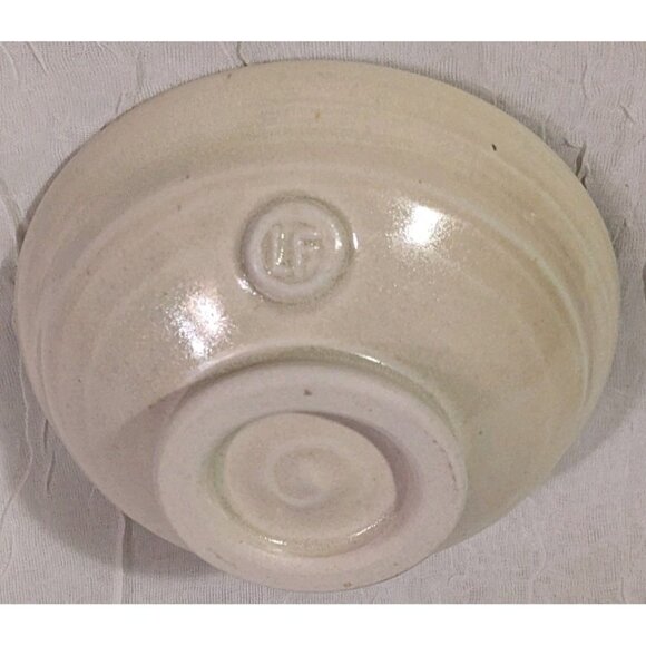 Art Pottery Salt Cellar Dish Lid Lucy Fagella Ring Trinket Box Marked LF Neutral - Picture 11 of 16